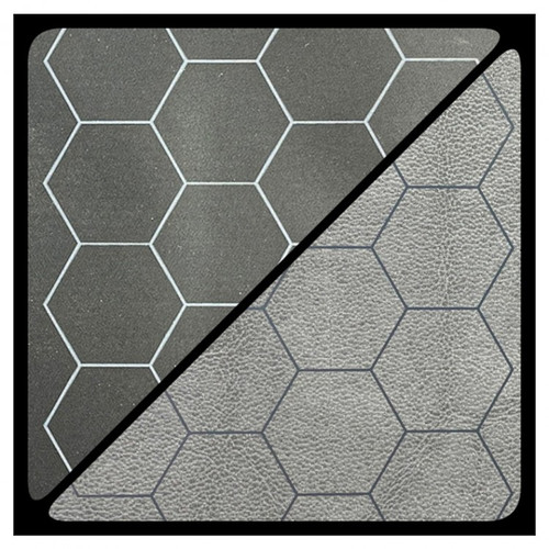 1in Reversible Battlemat with Black-Grey Hexes 