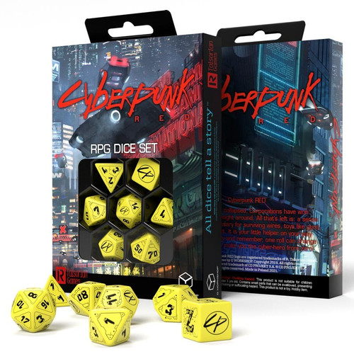 Dice and Gaming Accessories Game-Specific Dice Sets: Cyberpunk Red: Dice Set Danger Zone (7)