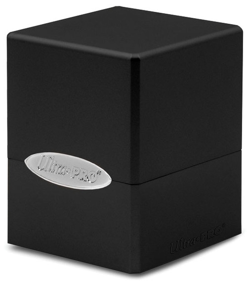 Deck Boxes: Premium Single Dboxes - Satin Cube Deck Box - Jet Black