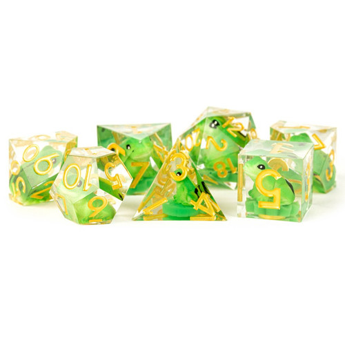 Dice and Gaming Accessories Polyhedral RPG Sets: Sharp Edge Resin: Frog Dice (7)