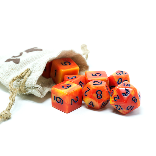 Dice and Gaming Accessories Polyhedral RPG Sets: Red and Orange - Humblewood (5E): Alderheart Ember Dice