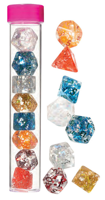 Dice and Gaming Accessories Polyhedral RPG Sets: Charity Dice Set: Cancer Awareness (7)