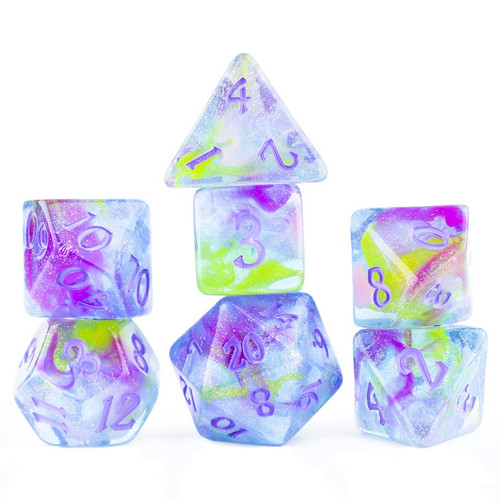 Dice and Gaming Accessories Polyhedral RPG Sets: RPG Dice Set (7): Watercolors
