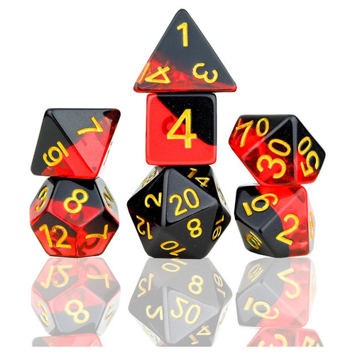 Dice and Gaming Accessories Polyhedral RPG Sets: RPG Dice Set: Brimstone (7)