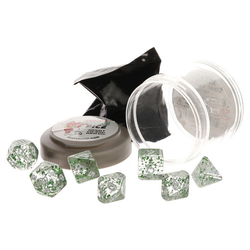 Dice and Gaming Accessories Polyhedral RPG Sets: Pizza Dungeon Dice: Boss - Glitter Green