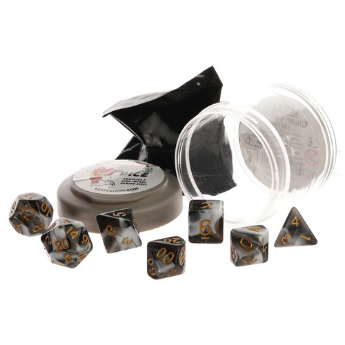 Dice and Gaming Accessories Polyhedral RPG Sets: Pizza Dungeon Dice: Dual - White & Black