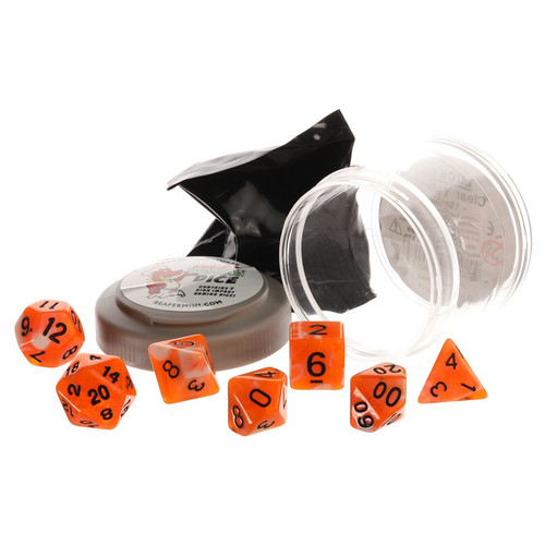 Dice and Gaming Accessories Polyhedral RPG Sets: Pizza Dungeon Dice: Dual - Orange & White