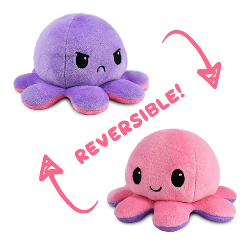 Stuffed Toys: Reversible Octopus Plush: Pink & Purple