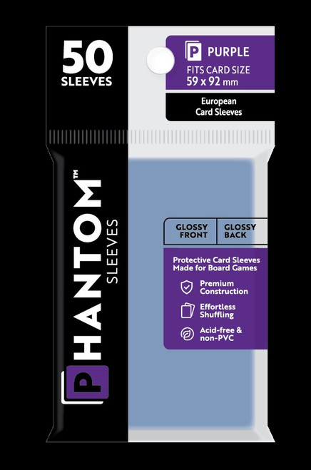 Card Sleeves: Phantom Sleeves: Purple Size (59mm x 92mm) - Gloss/Gloss (50)