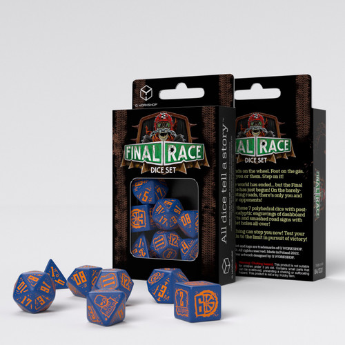 Dice and Gaming Accessories Polyhedral RPG Sets: Blue and Turquoise - Final Race Dice Set: Road Fever (7)