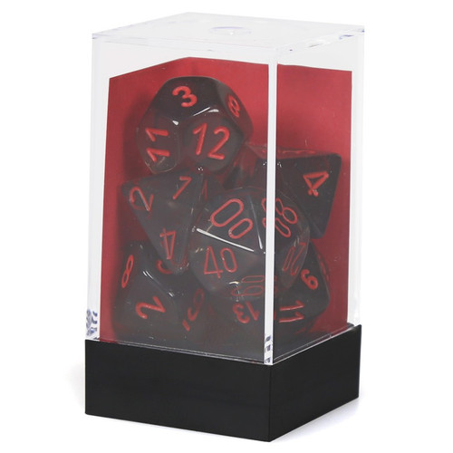 Dice and Gaming Accessories Polyhedral RPG Sets: Translucent: Poly Smoke/Red (7) Revised