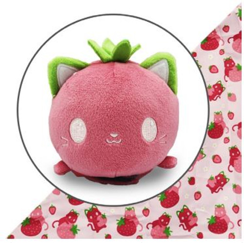 Plushie Tote Bag: Pink Strawberry Cats Tote Bag + Pink Strawberry Cat Plushie