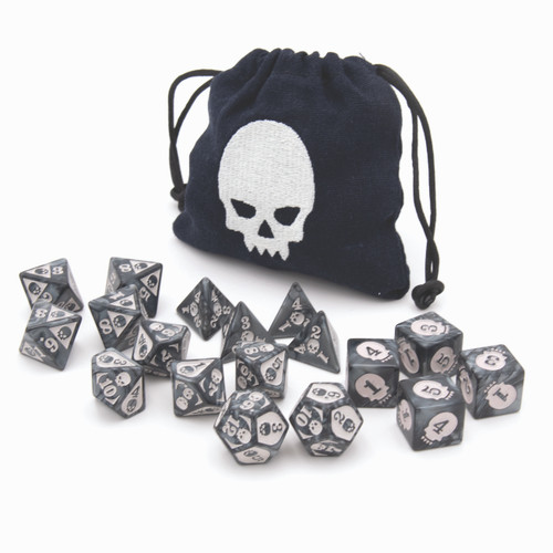 Dice and Gaming Accessories Polyhedral RPG Sets: Necrotic Damage (18)