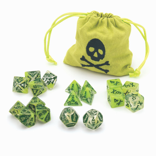 Dice and Gaming Accessories Polyhedral RPG Sets: Poison Damage (18)