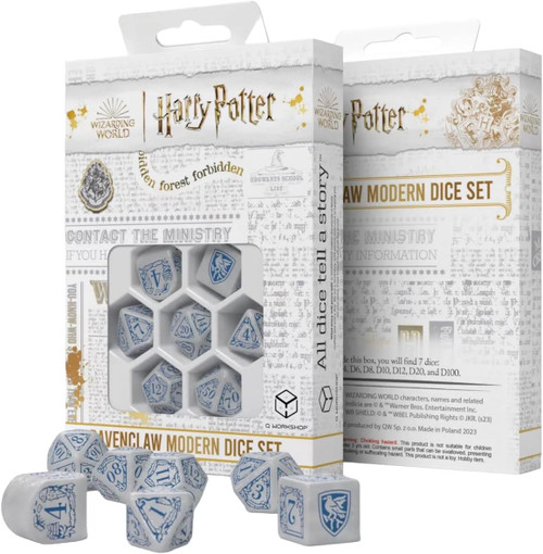 Dice and Gaming Accessories Q-Workshop: Harry Potter Dice: Ravenclaw White Set