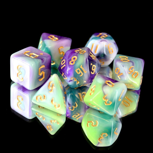 Dice and Gaming Accessories Polyhedral RPG Sets: Opaque - Siberian Iris (7)