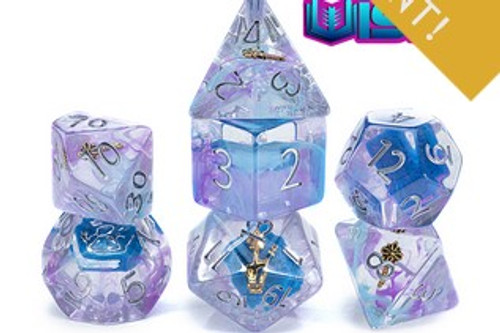 Dice and Gaming Accessories Polyhedral RPG Sets: Transparent/Translucent - Wisdom - Inclusion (7)