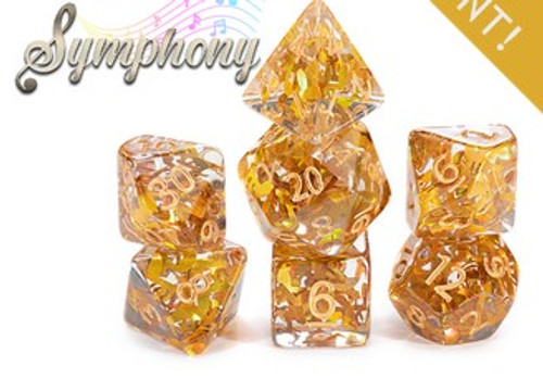 Dice and Gaming Accessories Polyhedral RPG Sets: Transparent/Translucent - Symphony - Inclusion (7)