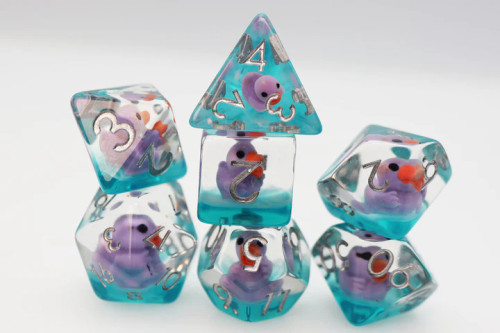 Dice and Gaming Accessories Polyhedral RPG Sets: Swirled - Lovely Duck (7)