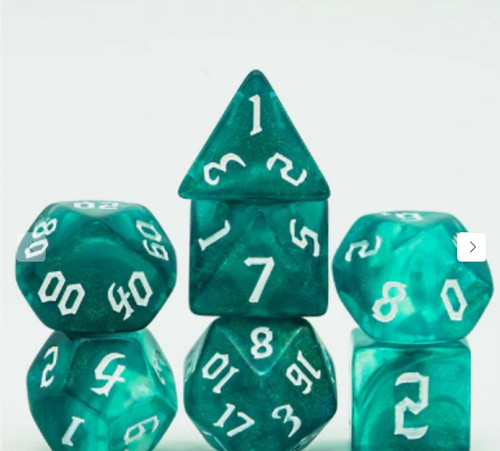 Dice and Gaming Accessories Polyhedral RPG Sets: Blue and Turquoise - Ocean Elemental (7)