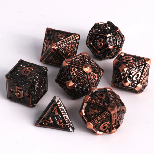 Dice and Gaming Accessories Polyhedral RPG Sets: Metal and Metallic - Imperium Copper - Metal (7) 