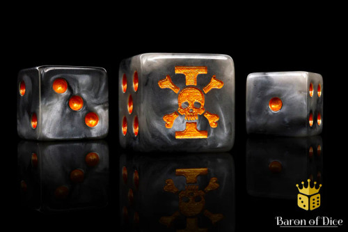 Dice and Gaming Accessories D6 Sets: Black and Grey - Inquisition Order Dice (25) Square Corner 