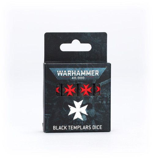 (Preorder) Dice and Gaming Accessories Game-Specific Dice Sets: Black Templars Dice (10th Ed) (55-51)