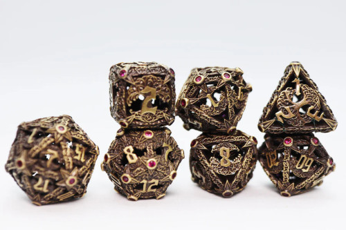 Dice and Gaming Accessories Polyhedral RPG Sets: Metal and Metallic - Trees of Virtue: Tree of Compassion - Hollow Metal (7)