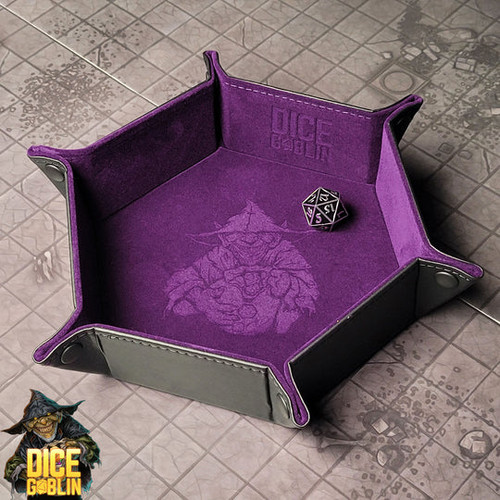 Dice and Gaming Accessories Dice Towers and Trays: Purple Dice Goblin Hexagon Snap Folding Dice Tray
