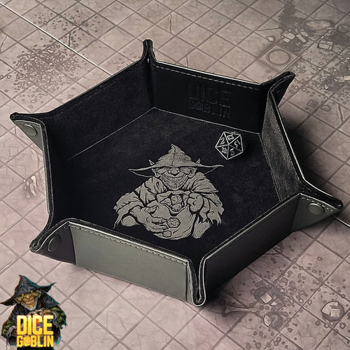 Dice and Gaming Accessories Dice Towers and Trays: Black Dice Goblin Hexagon Snap Folding Dice Tray