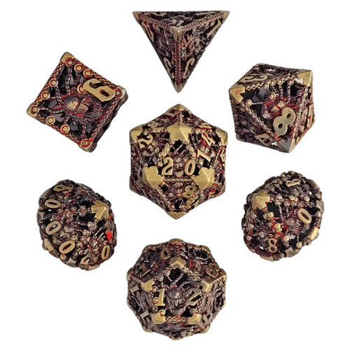 Dice and Gaming Accessories Polyhedral RPG Sets: Metal and Metallic - Orox Sees Gold - Hollow Metal (7)