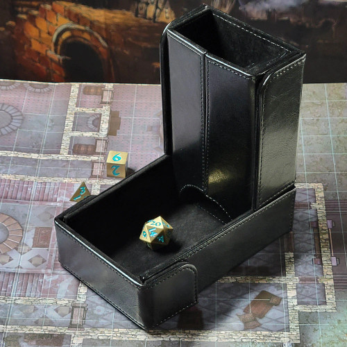 Dice and Gaming Accessories Dice Towers and Trays: The Keep: Compact Magnetic Dice Tower and Dice Tray - Black