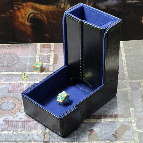 Dice and Gaming Accessories Dice Towers and Trays: The Keep: Compact Magnetic Dice Tower and Dice Tray - Blue