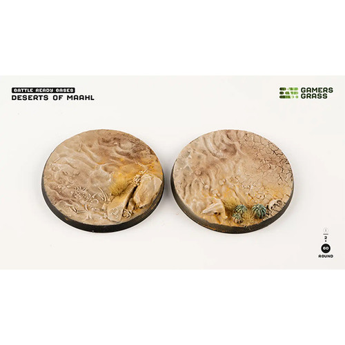 Basing Material and Textures: Battle Ready Bases: Deserts of Maahl - Round 60mm (x2)