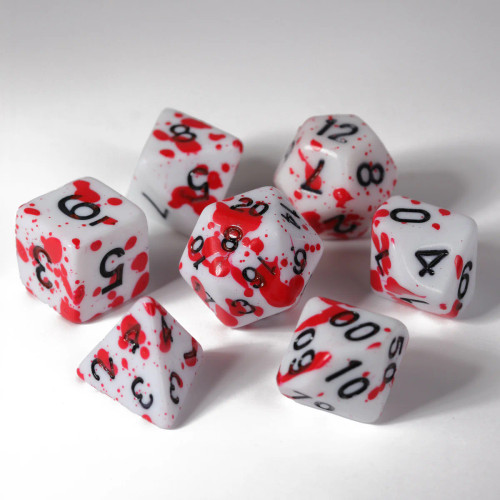 Dice and Gaming Accessories Polyhedral RPG Sets: White and Clear - Color Spray - Red (7) Dice and Gaming Accessories Polyhedral RPG Sets: White and Clear - Color Spray - Red (7)