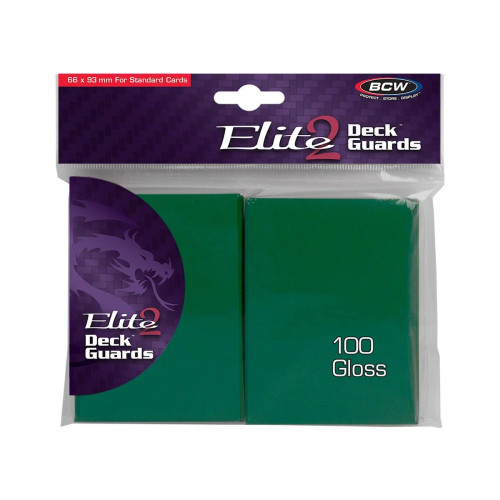 Card Sleeves: Solid Color Sleeves - Green Elite2 Gloss Sleeves (100)