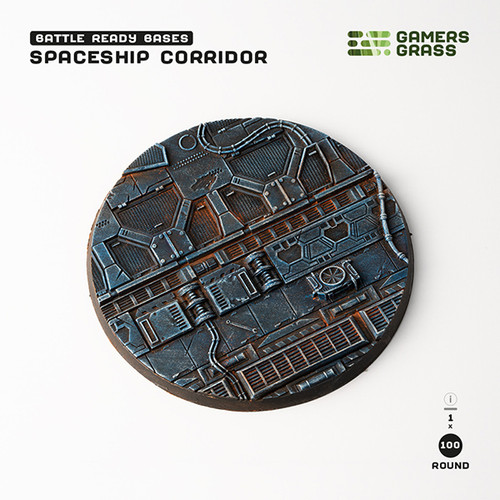 Basing Material and Textures: Battle Ready Bases: Spaceship Corridor - Round 100mm (x1) Basing Material and Textures: Battle Ready Bases: Spaceship Corridor - Round 100mm (x1)