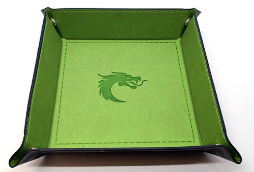 Dice and Gaming Accessories Dice Towers and Trays: Square Dice Tray - Green w/ Blue