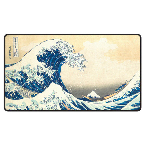 Playmats: Other Printed Playmats - Great Wave off Kanagawa Black Stitched Edge Playmat