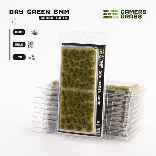 Basing Material and Textures: Gamers Grass Tufts: Dry Green 6mm