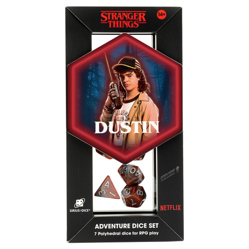 Dice and Gaming Accessories Polyhedral RPG Sets: Red and Orange - Stranger Things: Adventure Dice - Dustin