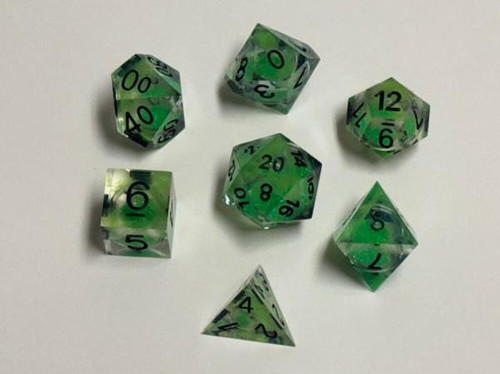 Dice and Gaming Accessories Polyhedral RPG Sets: Stuff-Inside - TMNT RPG Mutagen Green Dice Set (7)