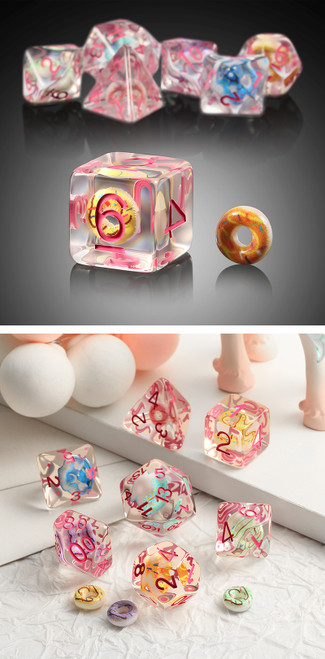Dice and Gaming Accessories Polyhedral RPG Sets: Stuff-Inside - Donut - Resin (7)