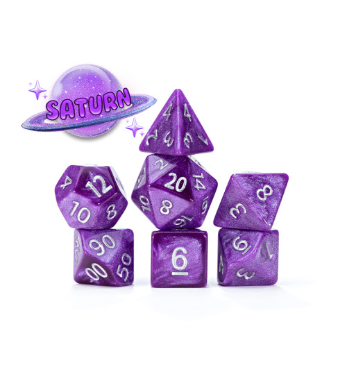Dice and Gaming Accessories Polyhedral RPG Sets: Purple and Pink - Saturn - Mercurial (7)
