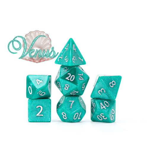 Dice and Gaming Accessories Polyhedral RPG Sets: Multicolored - Venus - Mercurial (7)