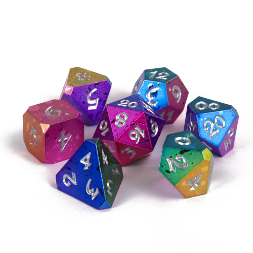 Dice and Gaming Accessories Polyhedral RPG Sets: Multicolored - Cosmic (Nebula) Rainbow (7)