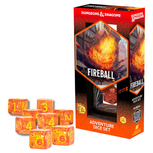 Dice and Gaming Accessories Polyhedral RPG Sets: Multicolored - D&D Adventure Dice - Fireball