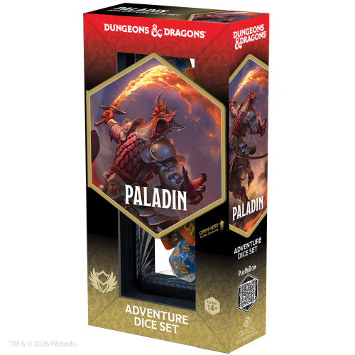 Dice and Gaming Accessories Polyhedral RPG Sets: Red and Orange - D&D Adventure Dice - Paladin - Orange/Blue
