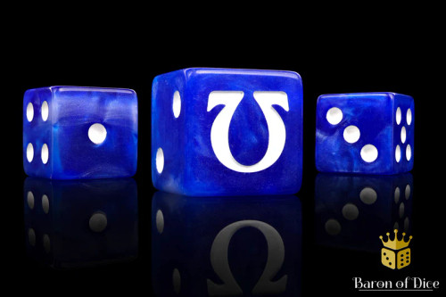 Dice and Gaming Accessories D6 Sets: Blue and Turquoise - Omega Dice - White (25) Square Corner 