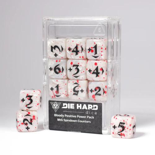 Dice and Gaming Accessories Other Gaming Accessories: MtG Spindown D6 Counters: Bloody Positive Power Pack - White